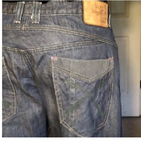 Men's Akoo Blue Denim Relaxed Fit Jeans  - Waist 40 - Picture 5 of 10